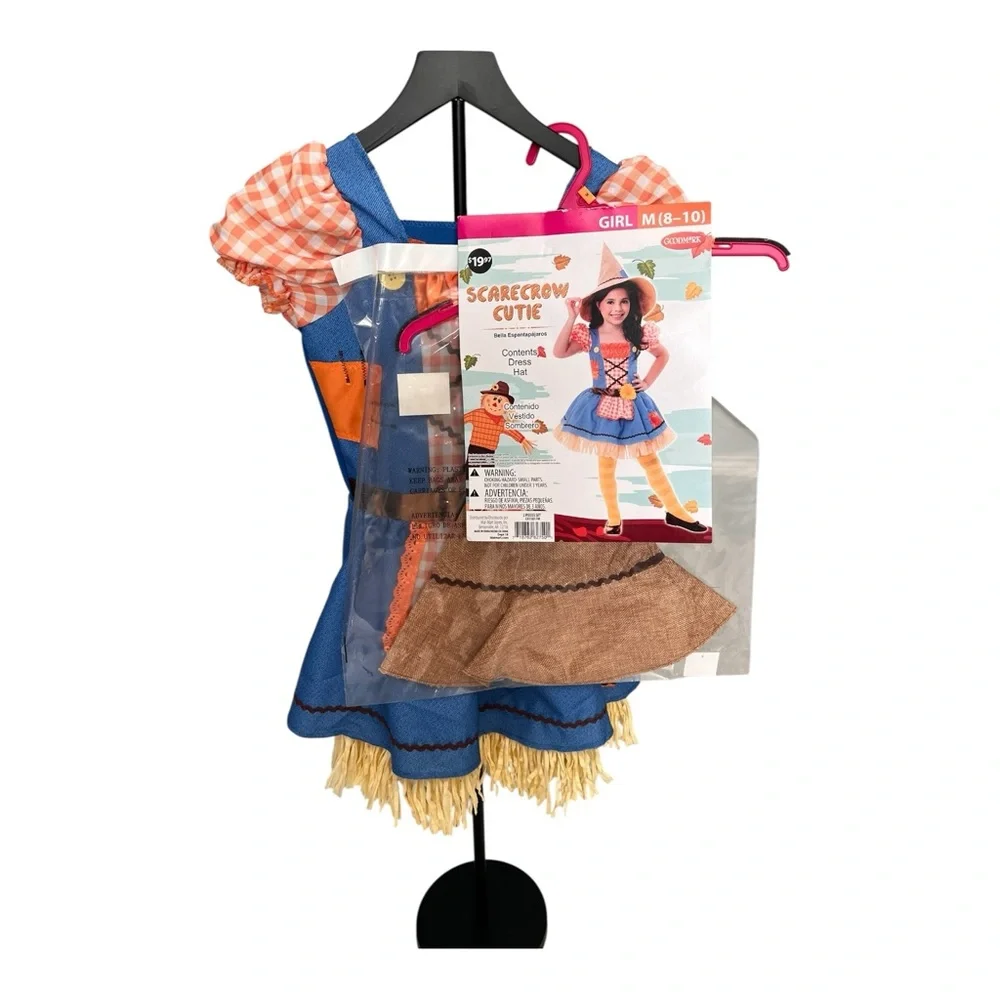 Charming‎ Blue and Orange Girls Halloween Scarecrow Cutie Costume M (8-10)